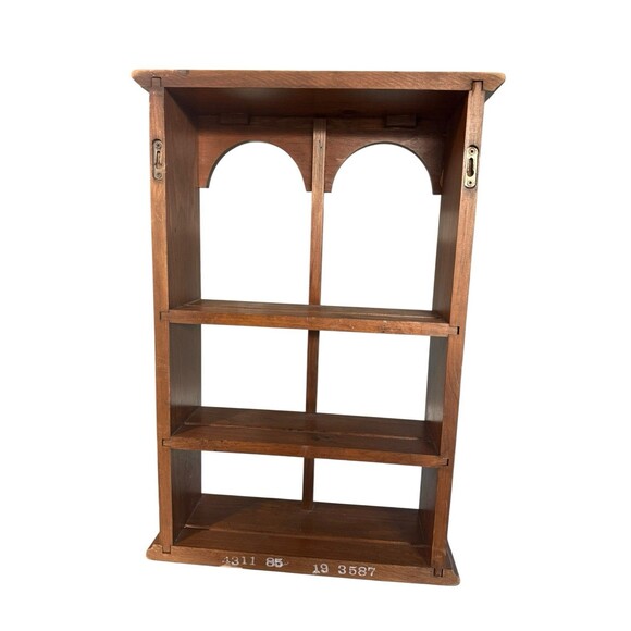 Ethan Allen Wooden Wall Shelf Display Rack Curio Trinket Display Vintage 3587 - Picture 4 of 7